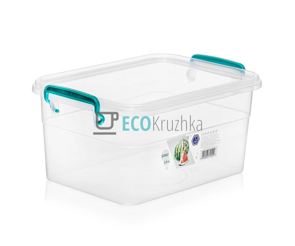 Контейнер харчовий із ручками та кришкою 3.5 л 17.8х25х1 ...