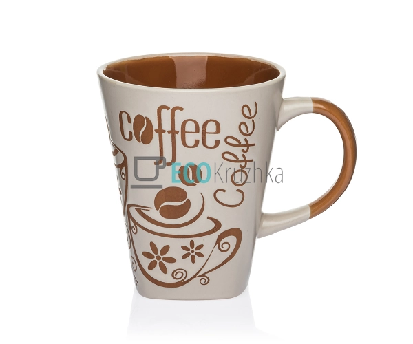 Чашка Coffee 310 мл Фарфор Бежевий EK14185 Чашка Coffee 310 мл Фарфор Бежевий EK14185
