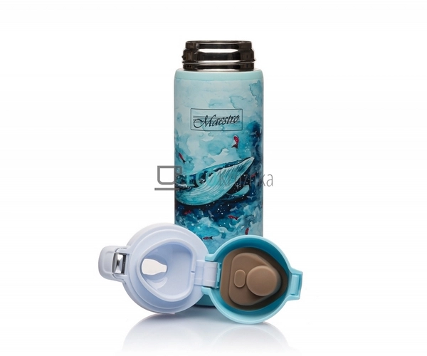 Термокружка Maestro 400 мл Блакитний MR-1634-A