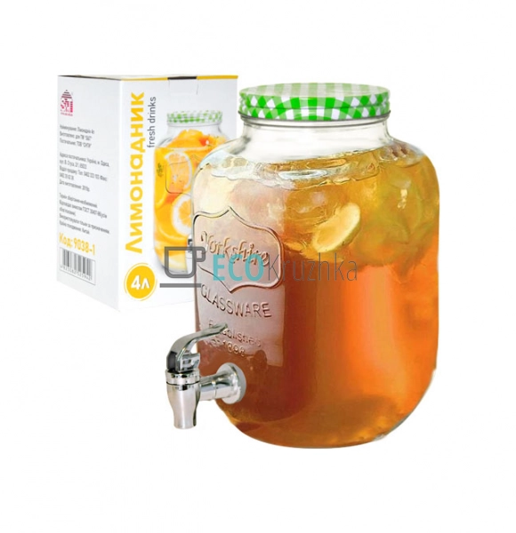 Лимонадник 4л Скло Прозорий Snt EK9038-1 Лимонадник 4л Скло Прозорий Snt EK9038-1