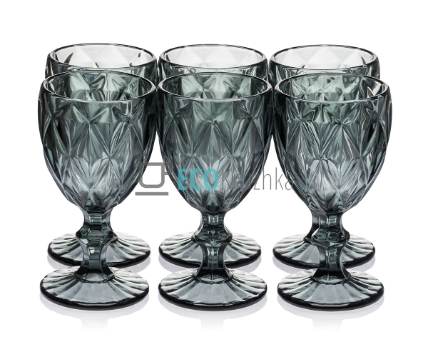 Келихи для вина з кольорового скла 6 шт Glassware 240 мл ...