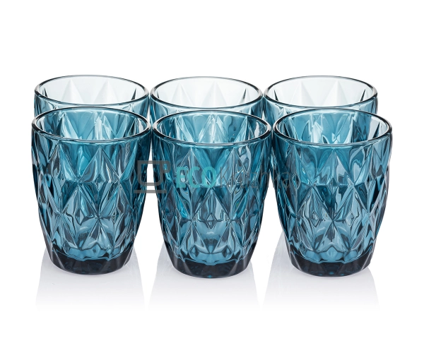 Набір кольорових склянок 6шт Glassware 270 мл Синій EK90 ... Набір кольорових склянок 6шт Glassware 270 мл Синій EK90 ...