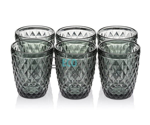 Набір кольорових склянок 6шт Glassware 270 мл Сірий (дрі ...