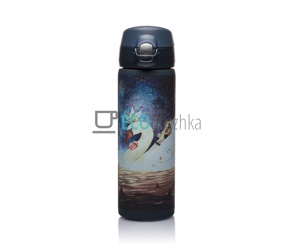 Термокружка Maestro Принцеса лебідь 400 мл Синій MR-1634 ...