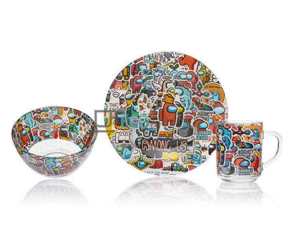 Набір скляного посуду для дітей 3 предмета Among Us EK10 ... Набір скляного посуду для дітей 3 предмета Among Us EK10 ...