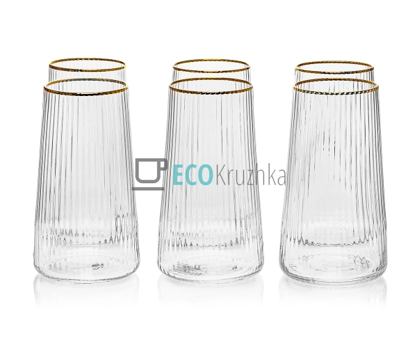 Набір склянок із золотим обі ...