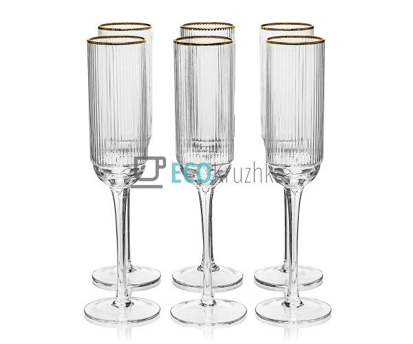 Набір для напоїв 18 предметів Ребристі EK12280 Набір для напоїв 18 предметів Ребристі EK12280