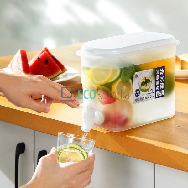 Лимонадник з краном для напоїв, 3.5 літра Пластиковий (R ... Лимонадник з краном для напоїв, 3.5 літра Пластиковий (R ...