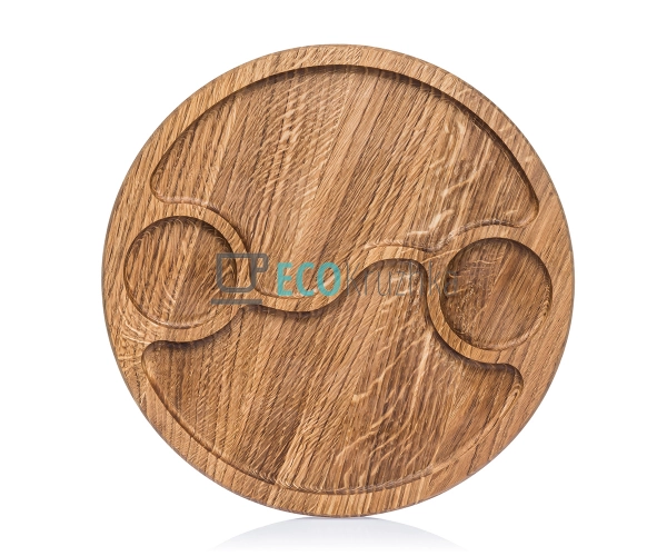 Менажниця кругла дубова двосекційна з двома соусниками 3 ... Менажниця кругла дубова двосекційна з двома соусниками 3 ...