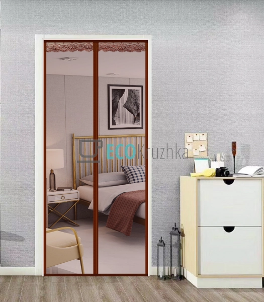 Москітна сітка на магнітах 210х100 см Бордовий 21M Москітна сітка на магнітах 210х100 см Бордовий 21M