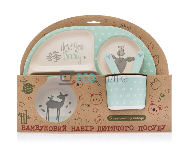 Набір дитячого посуду бамбуковий 5 приладів Бембі MH-277 ... Набір дитячого посуду бамбуковий 5 приладів Бембі MH-277 ...