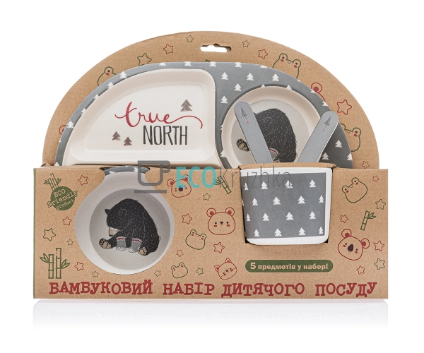 Набір дитячого посуду бамбуковий 5 приладів Північ MH-27 ... Набір дитячого посуду бамбуковий 5 приладів Північ MH-27 ...