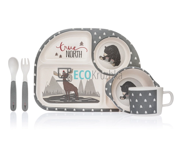 Набір дитячого посуду бамбуковий 5 приладів Північ MH-27 ... Набір дитячого посуду бамбуковий 5 приладів Північ MH-27 ...