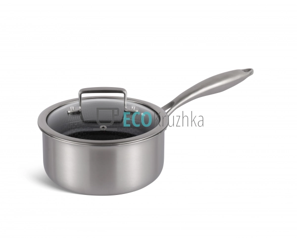 Ківш 2.3л нержавіючий професійний з кришкою 18x9 см Eter ... Ківш 2.3л нержавіючий професійний з кришкою 18x9 см Eter ...