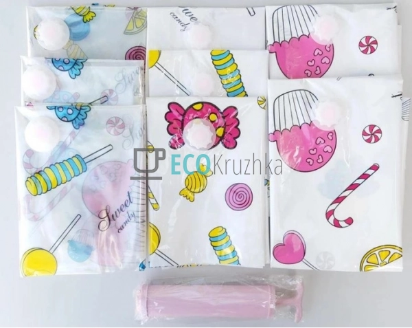 Вакуумні пакети для зберігання речей та одягу (8 пакетів ...