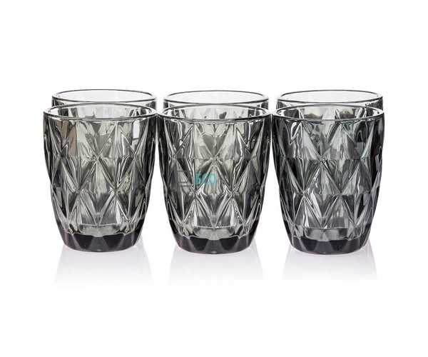 Набір кольорових склянок 6шт Glassware 270 мл Сірий EK90 ... Набір кольорових склянок 6шт Glassware 270 мл Сірий EK90 ...