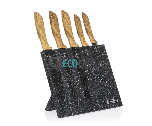 Набір ножів на магнітній підставці 6 предметів Коричневи ... Набір ножів на магнітній підставці 6 предметів Коричневи ...