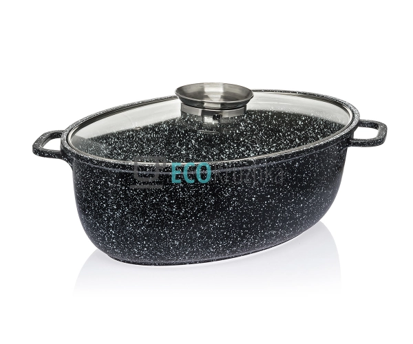 Гусятниця 8,0 л овальною формою, скляною кришкою та гран ... Гусятниця 8,0 л овальною формою, скляною кришкою та гран ...