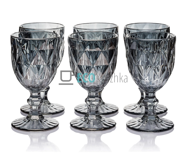 Келихи для вина з кольорового скла 6 шт Glassware 240 мл ...