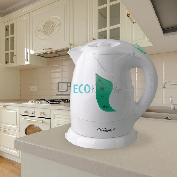 Електричний чайник 1л 850 Вт Біло-Зелений Maesrto MR-011 Електричний чайник 1л 850 Вт Біло-Зелений Maesrto MR-011