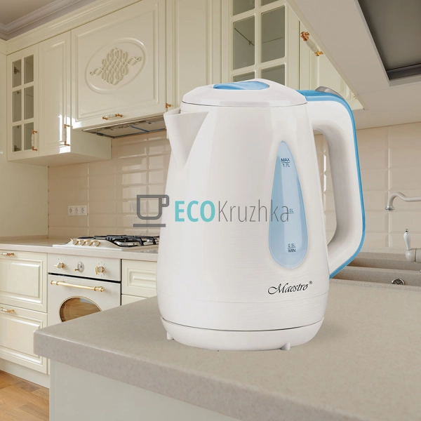 Електричний чайник 1.8л 2000Вт Біло-Блакитний Maesrto MR ... Електричний чайник 1.8л 2000Вт Біло-Блакитний Maesrto MR ...