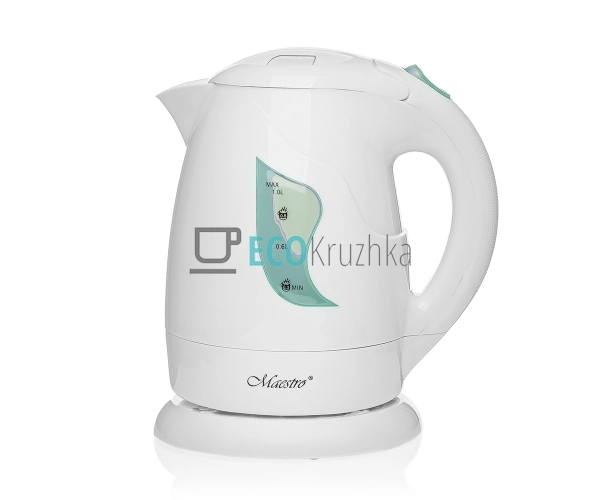 Електричний чайник 1л 850 Вт Біло-Зелений Maesrto MR-011 Електричний чайник 1л 850 Вт Біло-Зелений Maesrto MR-011
