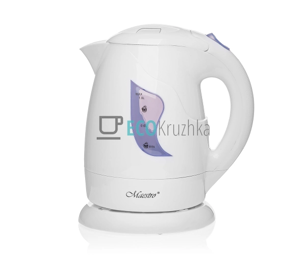 Електричний чайник 1л 850 Вт Біло-Фіолетовий Maesrto MR- ... Електричний чайник 1л 850 Вт Біло-Фіолетовий Maesrto MR- ...
