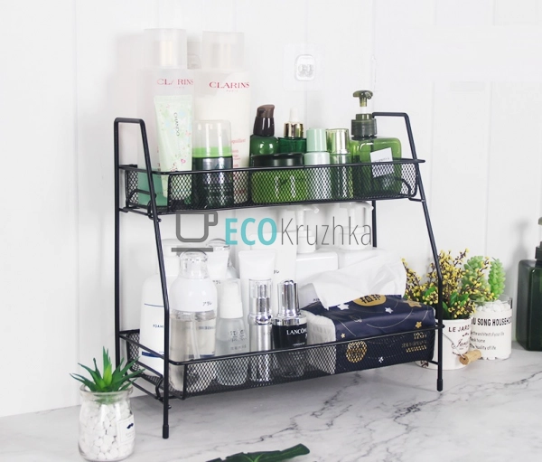 Полиця універсальна двохрядна 41х18х33 см Чорна EK15218 Полиця універсальна двохрядна 41х18х33 см Чорна EK15218