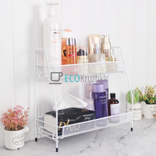 Полиця універсальна двохрядна 41х18х33 см Біла EK15219 Полиця універсальна двохрядна 41х18х33 см Біла EK15219