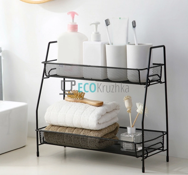 Полиця універсальна двохрядна 31х17х33 см Чорна EK01324 Полиця універсальна двохрядна 31х17х33 см Чорна EK01324