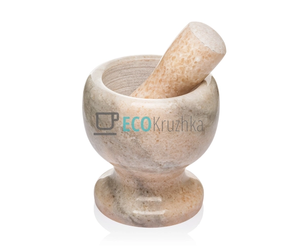 Ступка камяна з товкачем 13х13 см Бежевий Frico FRU-060 Ступка камяна з товкачем 13х13 см Бежевий Frico FRU-060