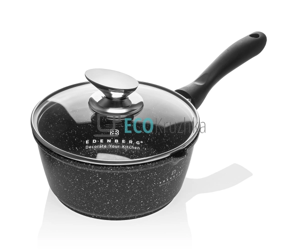 Ківш 1.3л, з кришкою, литий алюміній Чорний Edenberg EB- ... Ківш 1.3л, з кришкою, литий алюміній Чорний Edenberg EB- ...