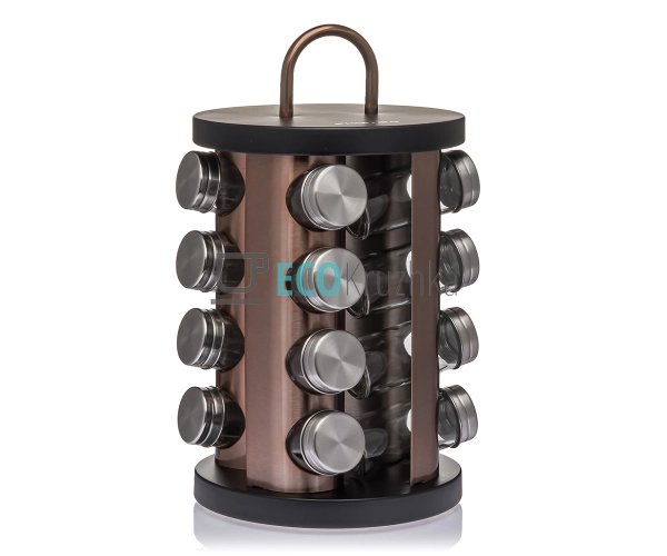 Набір ємностей Kamille для спецій на круглій підставці 16шт KM-7041 Набір ємностей Kamille для спецій на круглій підставці 16шт KM-7041