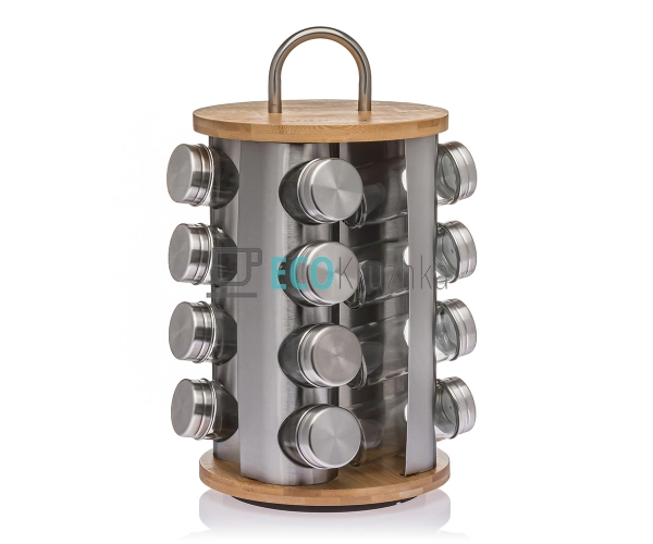 Набір ємностей для спецій Kamille на круглій підставці з ... Набір ємностей для спецій Kamille на круглій підставці з ...