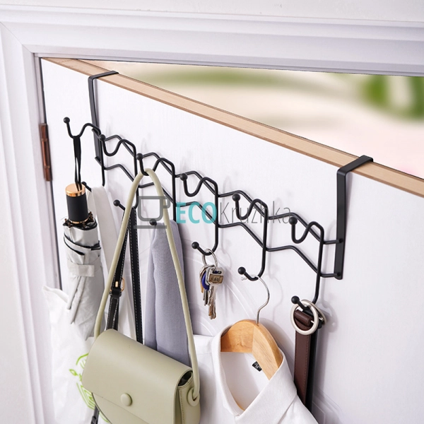 Вішалка дверна на 6 гачків 49.5х18.5х10.5 см TL00392 Вішалка дверна на 6 гачків 49.5х18.5х10.5 см TL00392