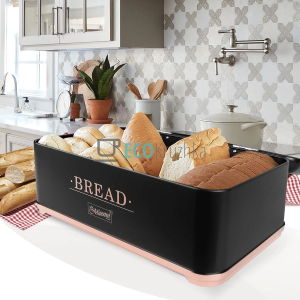 Хлібниця Bread Maestro (345х250х165) Чорна MR-1677-CU-BL Хлібниця Bread Maestro (345х250х165) Чорна MR-1677-CU-BL