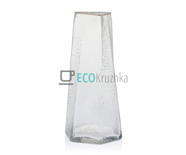 Ваза Elegant 27см прозора із золотим обідком 527-787