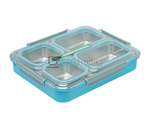 Ланч бокс обідній Kamille Блакитний 1800мл KM-2147GL Ланч бокс обідній Kamille Блакитний 1800мл KM-2147GL