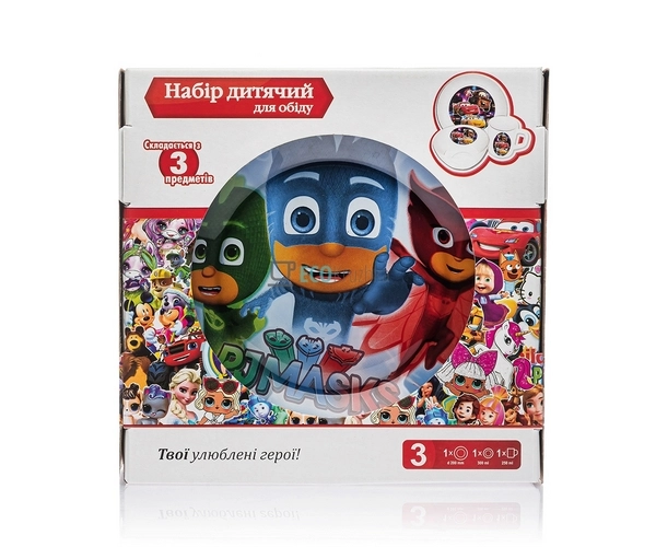 Набір скляного посуду для дітей 3 предмета Супергерої в ... Набір скляного посуду для дітей 3 предмета Супергерої в ...