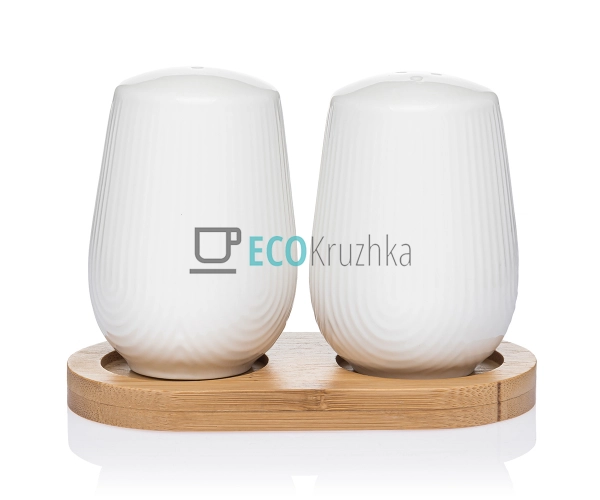 Сільничка та перечниця на бамбуковій підставці PJ03448 Сільничка та перечниця на бамбуковій підставці PJ03448