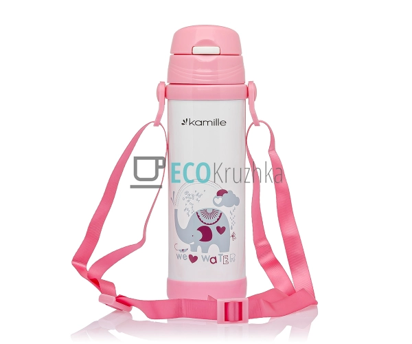 Дитяча термо-поїлка з трубочкою Kamille 500мл з нержавію ...