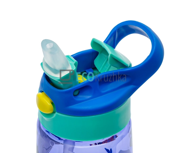 Пляшка для води із трубочкою 500 мл Синій EK12339
