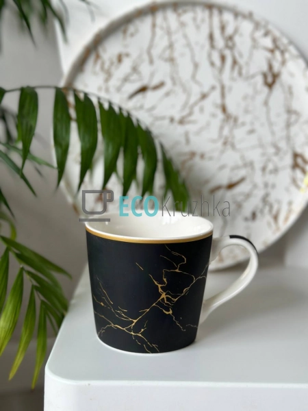 Чашка фарфор 400 мл Чорна (311-108)