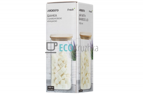 Банка для зберігання Ardesto Fresh, квадратна, 1000 мл, ... Банка для зберігання Ardesto Fresh, квадратна, 1000 мл, ...