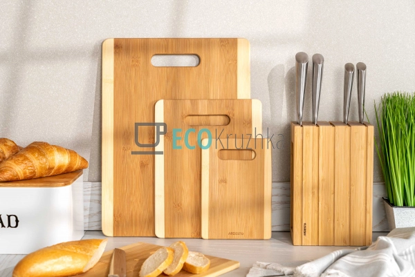 Дошка кухонна Ardesto Midori, 40*30*0.9 см, бамбук (AR14 ...