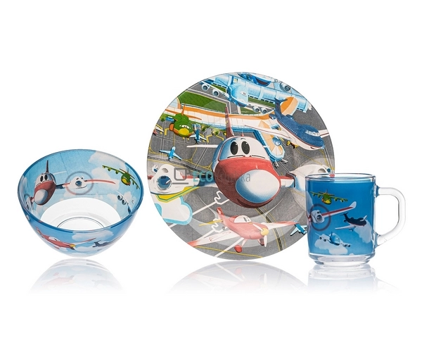 Набір скляного посуду для дітей 3 предмета Супер крила M ... Набір скляного посуду для дітей 3 предмета Супер крила M ...