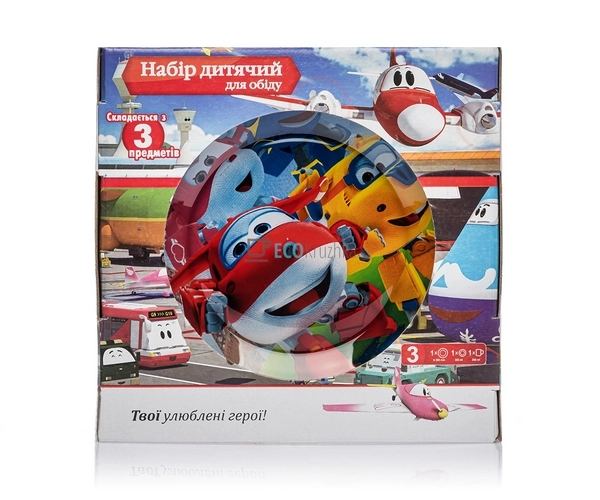 Набір скляного посуду для дітей 3 предмета Супер крила M ... Набір скляного посуду для дітей 3 предмета Супер крила M ...