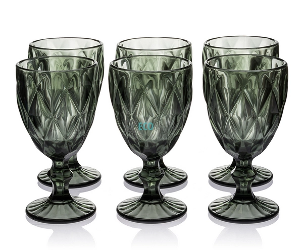 Набір келихів для вина з кольорового скла 320 мл Графіт  ...