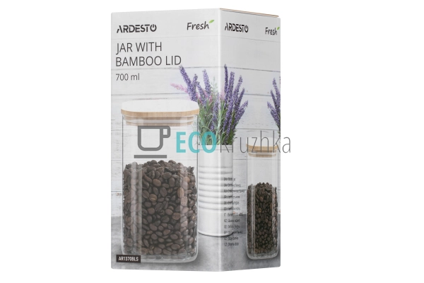 Банка для зберігання Ardesto Fresh, квадратна, 700 мл, с ... Банка для зберігання Ardesto Fresh, квадратна, 700 мл, с ...