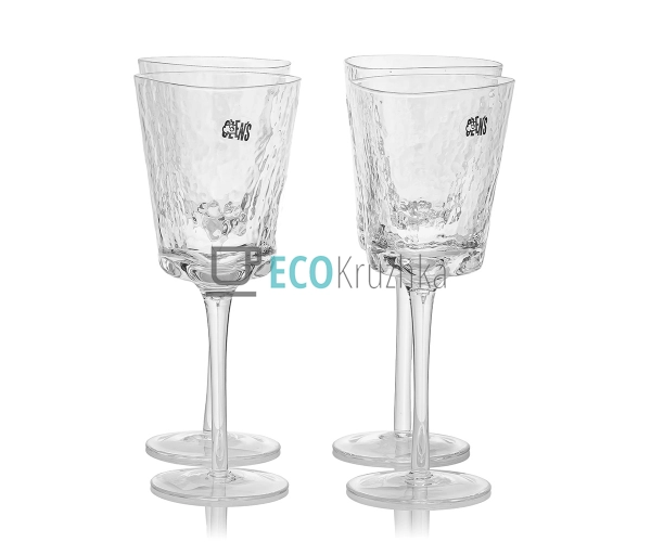 Набір 4шт келихів 350 мл "Прозорий трайангел" (TR001-4) Набір 4шт келихів 350 мл "Прозорий трайангел" (TR001-4)